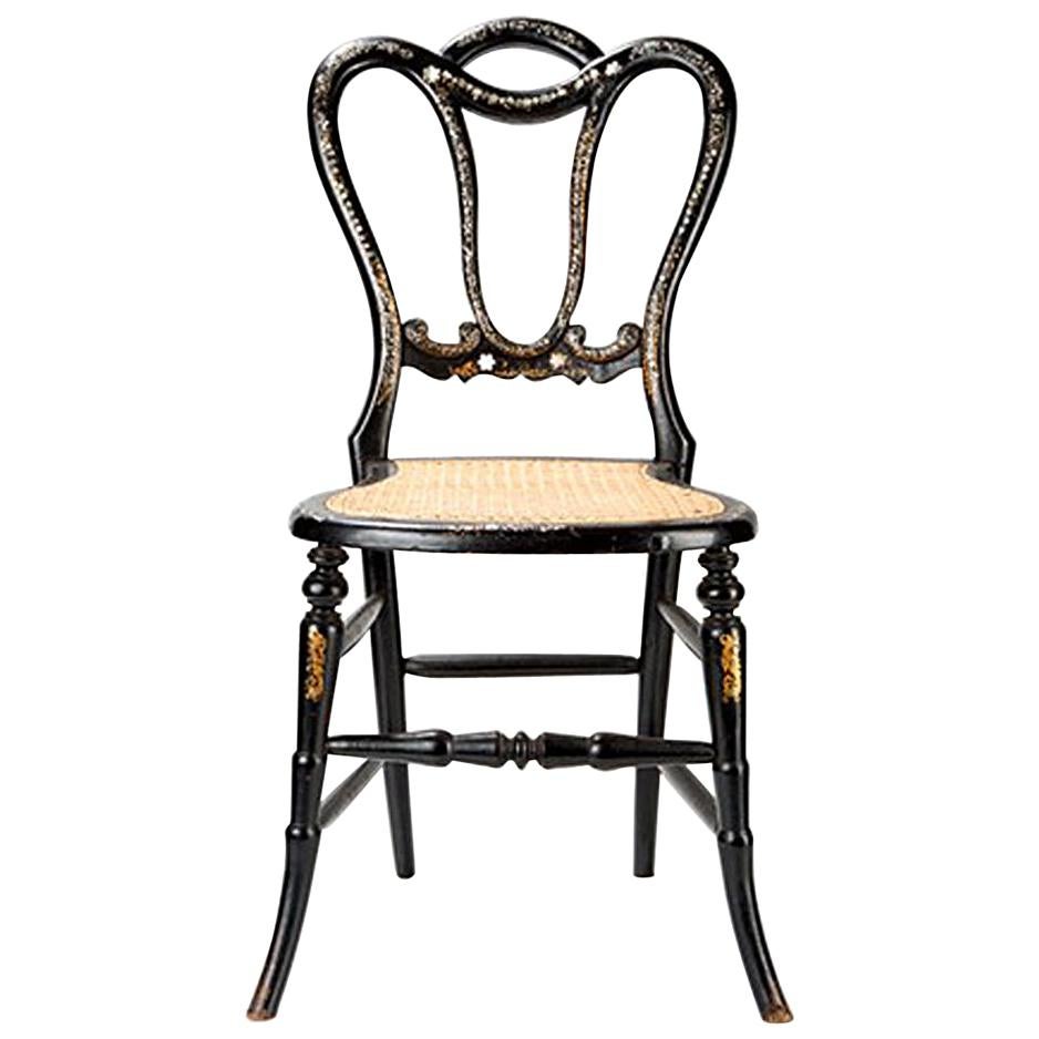 18th Century, Conversation Chair with Intarsia, Probably Spain, circa 1800 For Sale