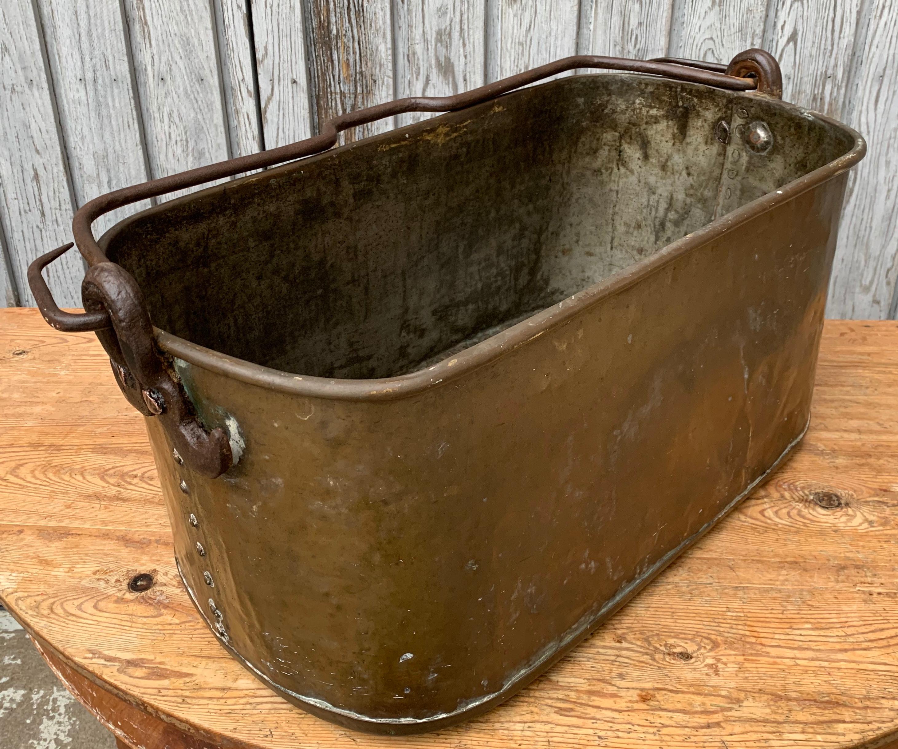 18th Century Copper and Forged Iron Big Bucket 10