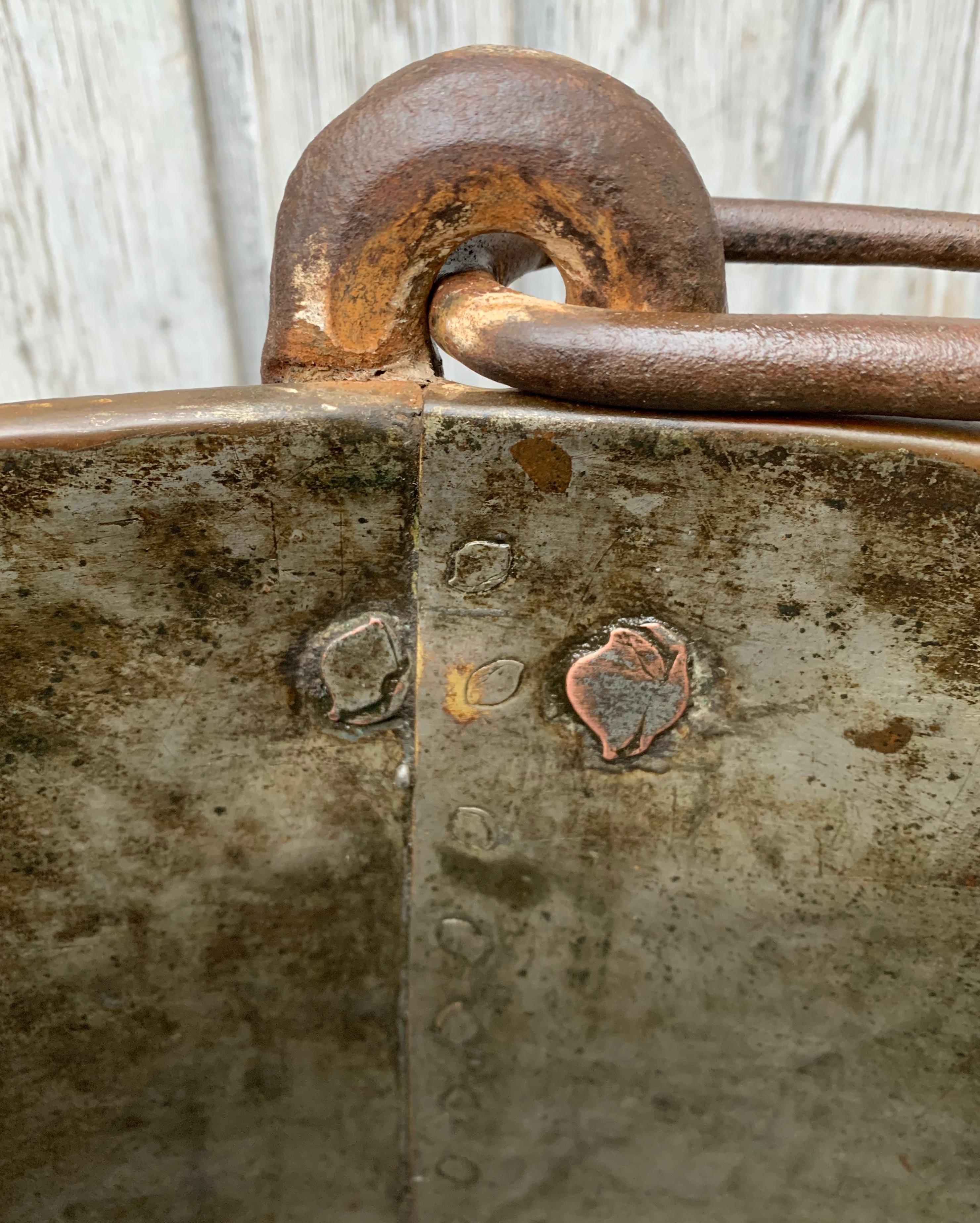 18th Century Copper and Forged Iron Big Bucket 4