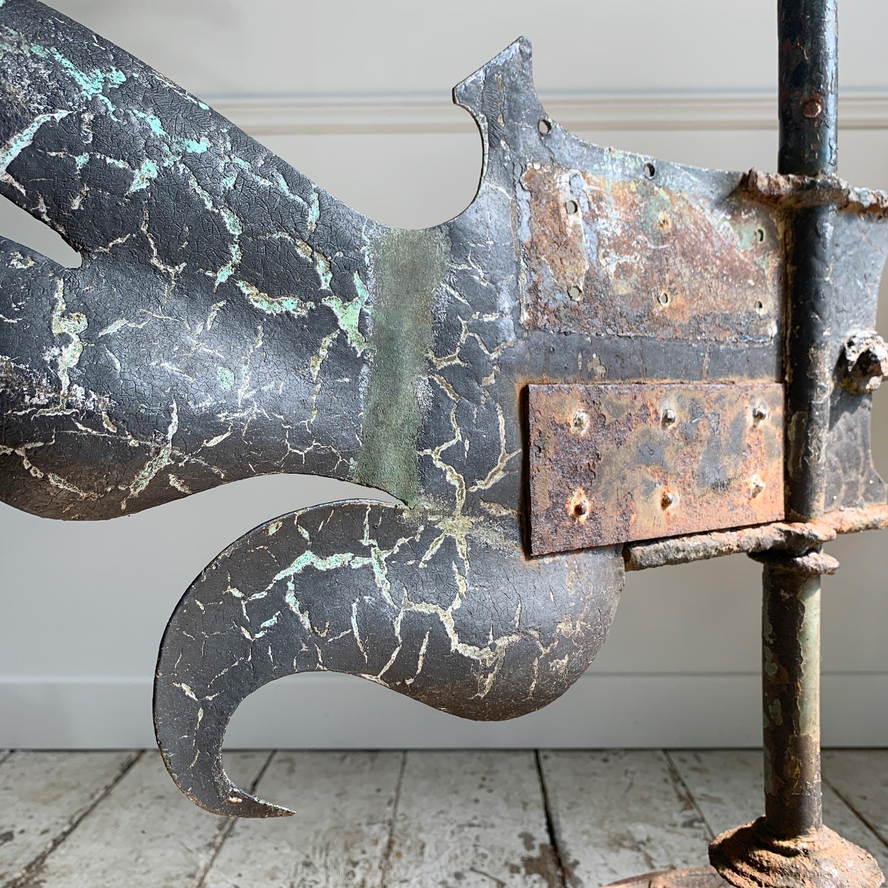 Artisanat Vane à intempéries en cuivre et en fer du 18ème siècle fabriquée pour la succession en vente