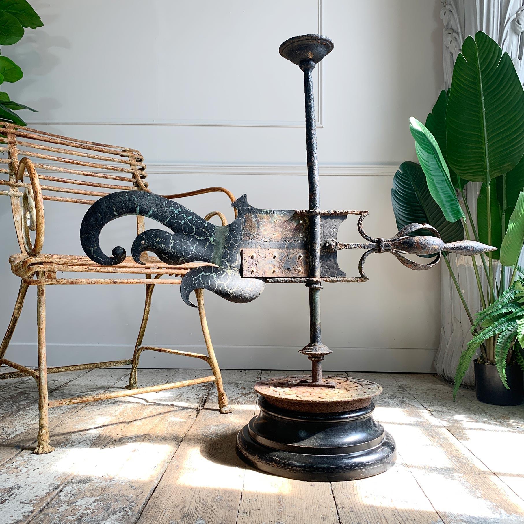 English 18th Century Copper and Iron Estate Made Weather Vane For Sale