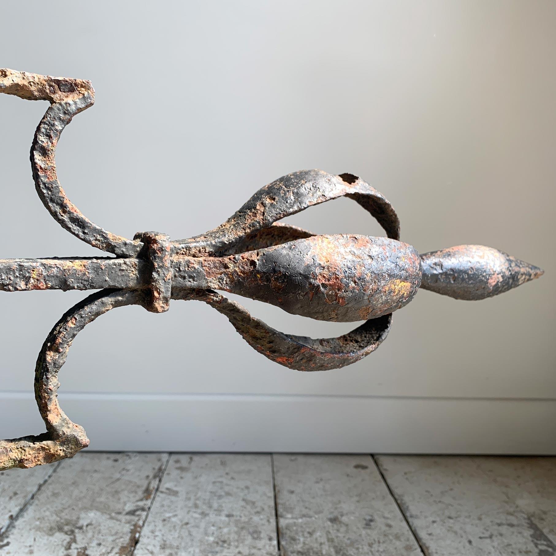 Forged 18th Century Copper and Iron Estate Made Weather Vane For Sale