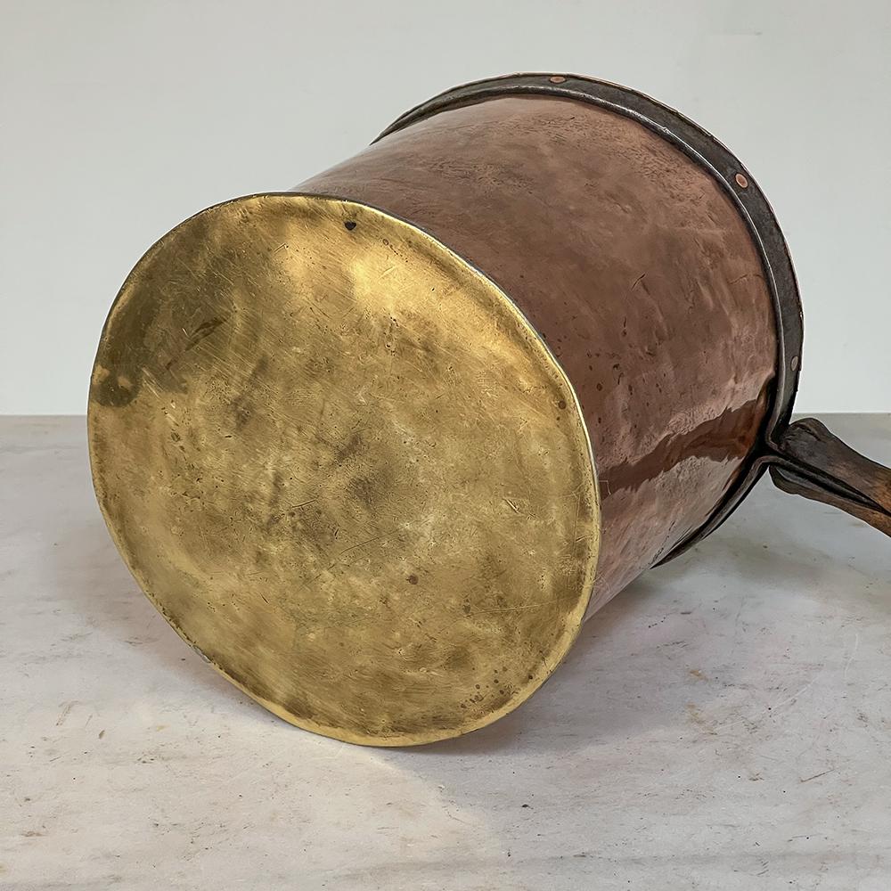 18th Century Copper & Brass Saucepot with Handle For Sale 8