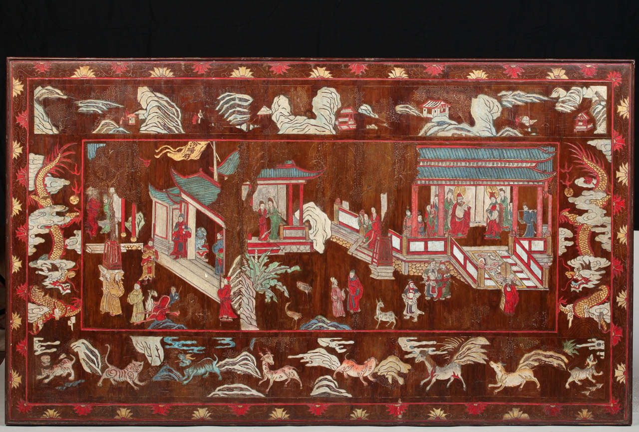 18th Century Coromandel Screen Large Chinese Coffee Table In Good Condition In Rome, IT