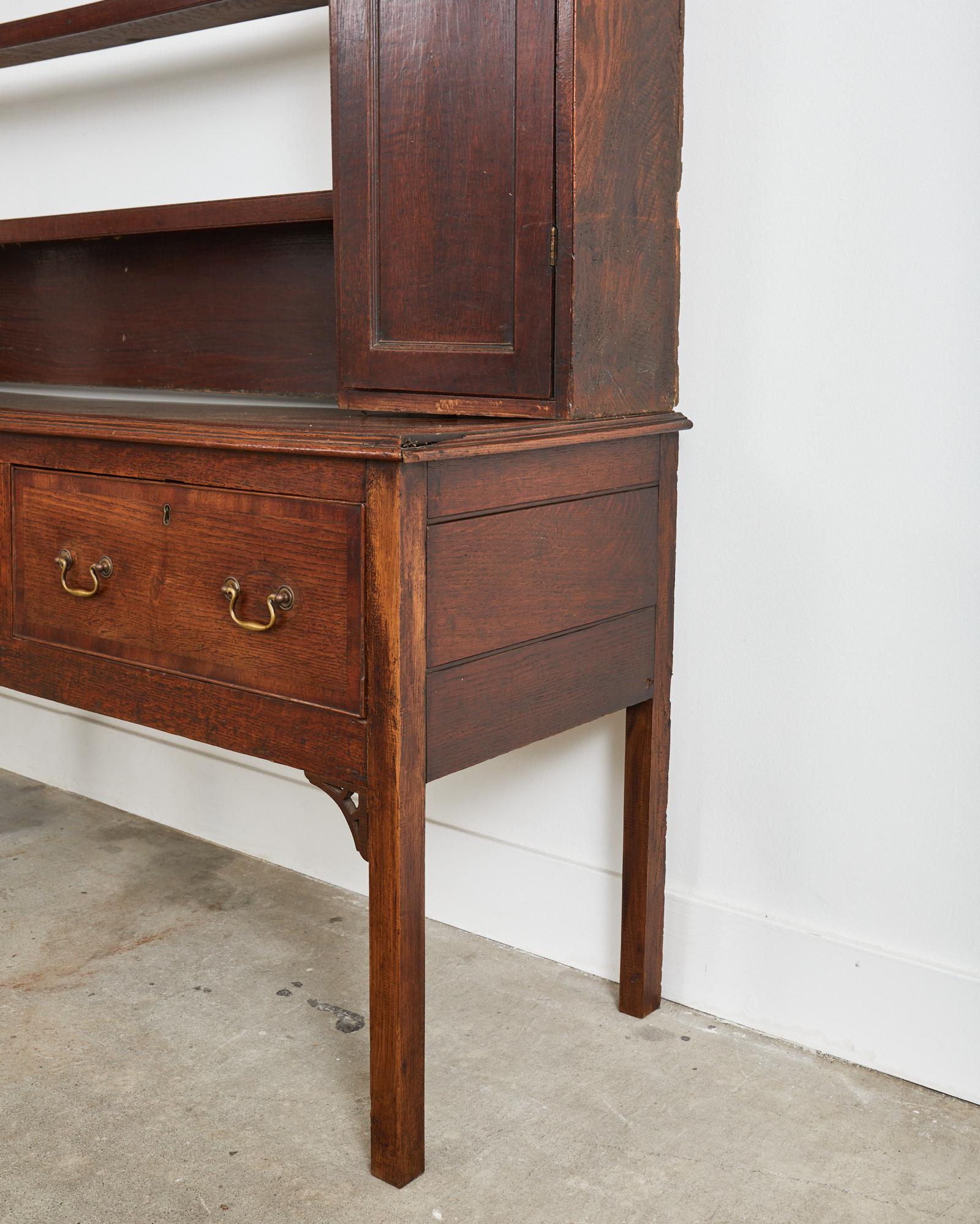 18th Century Country English Oak Welsh Dresser with Cupboard 11