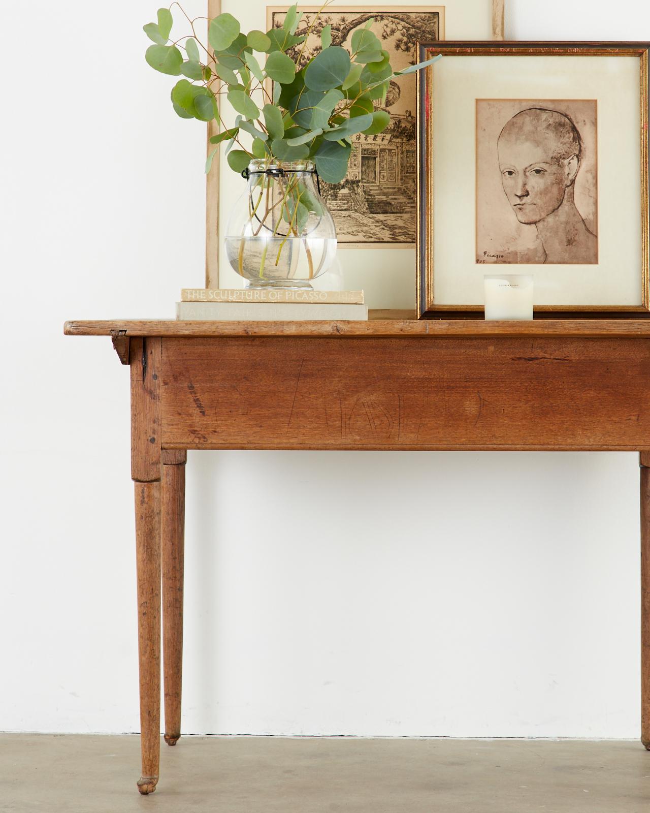 18th Century Country English Pine Farmhouse Work Table or Console 6