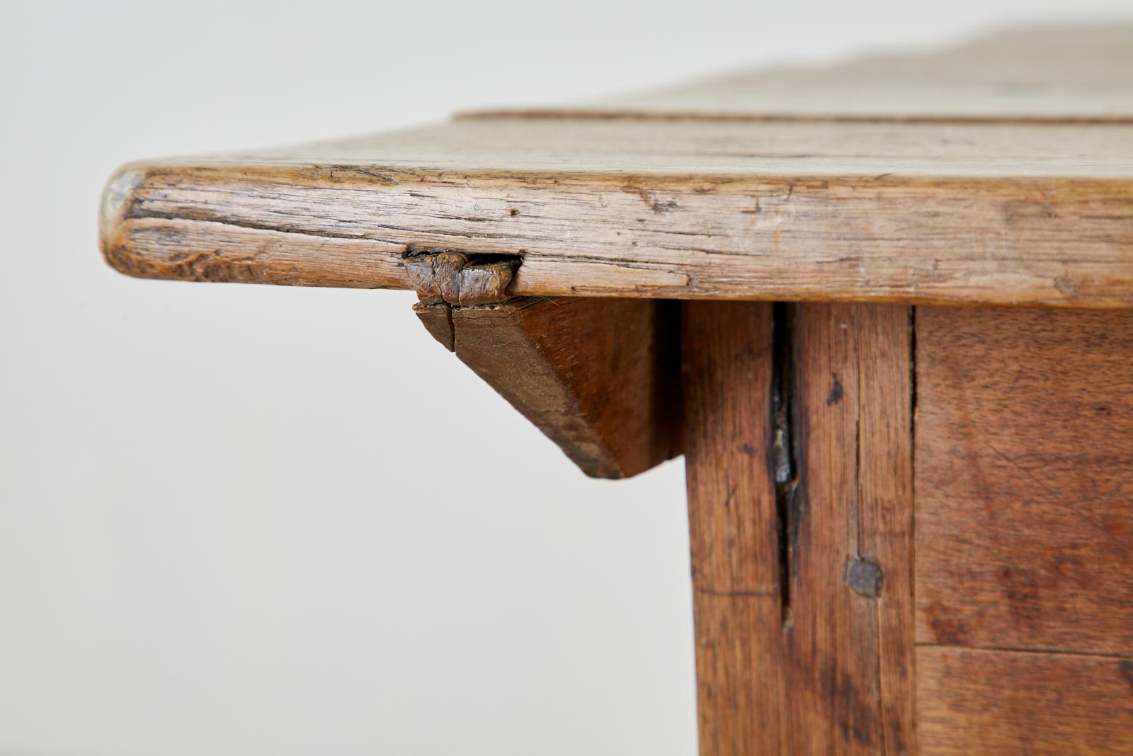 18th Century Country English Pine Farmhouse Work Table or Console 9
