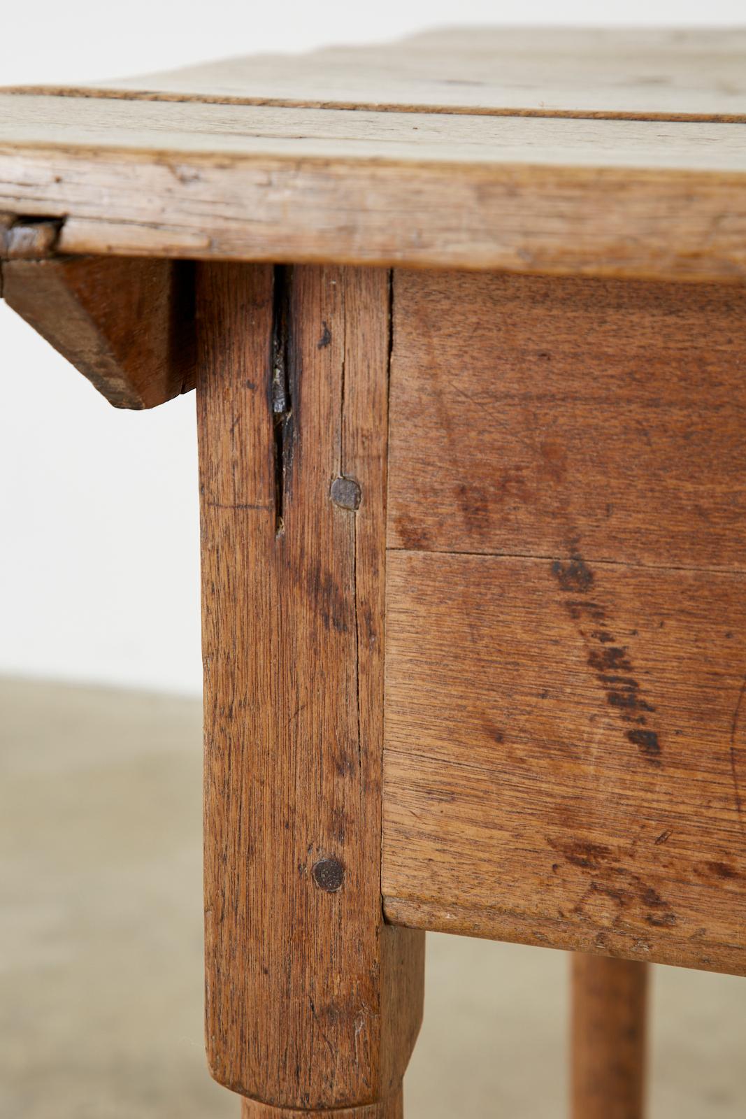 18th Century Country English Pine Farmhouse Work Table or Console 10