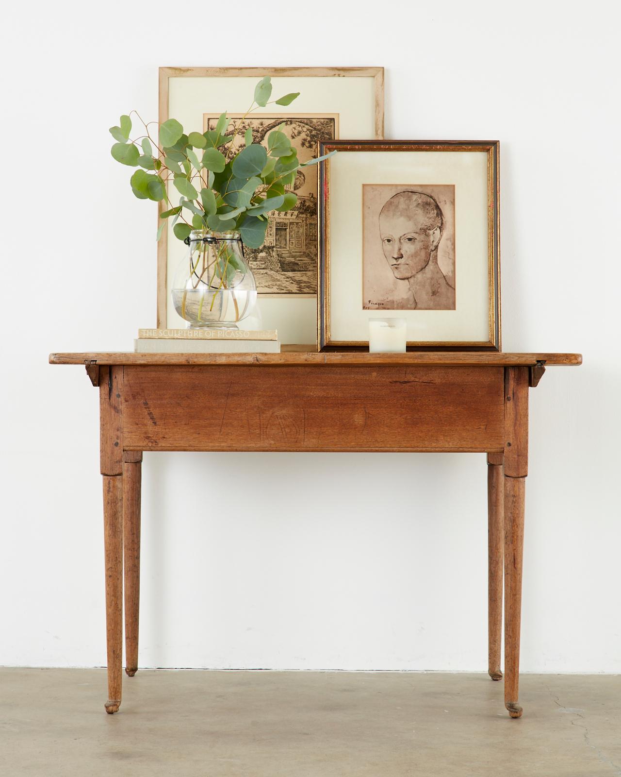 Rustic 18th Century Country English Pine Farmhouse Work Table or Console