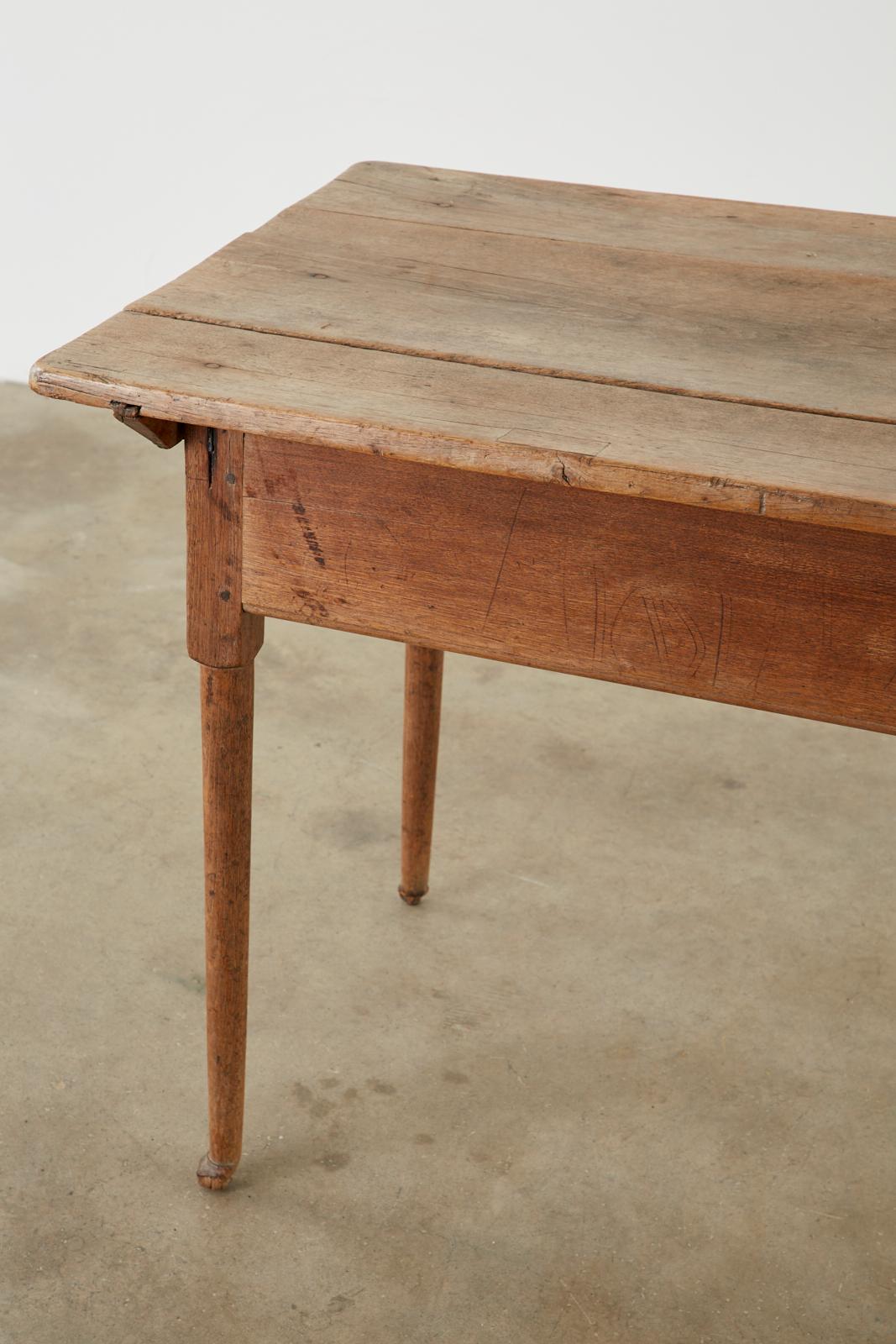 Wood 18th Century Country English Pine Farmhouse Work Table or Console