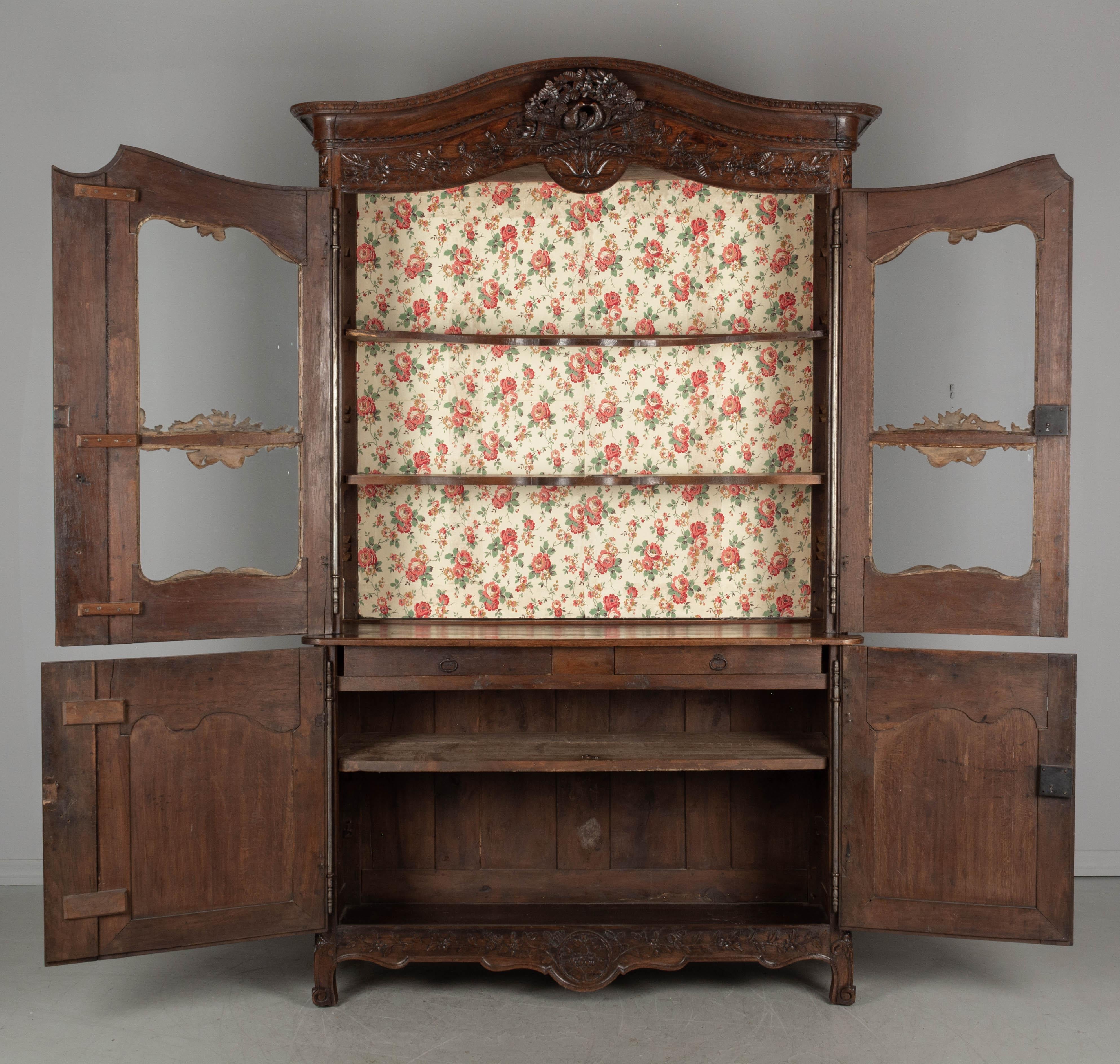 18th Century and Earlier 18th Century Country French Buffet À Deux Corps or Cupboard For Sale