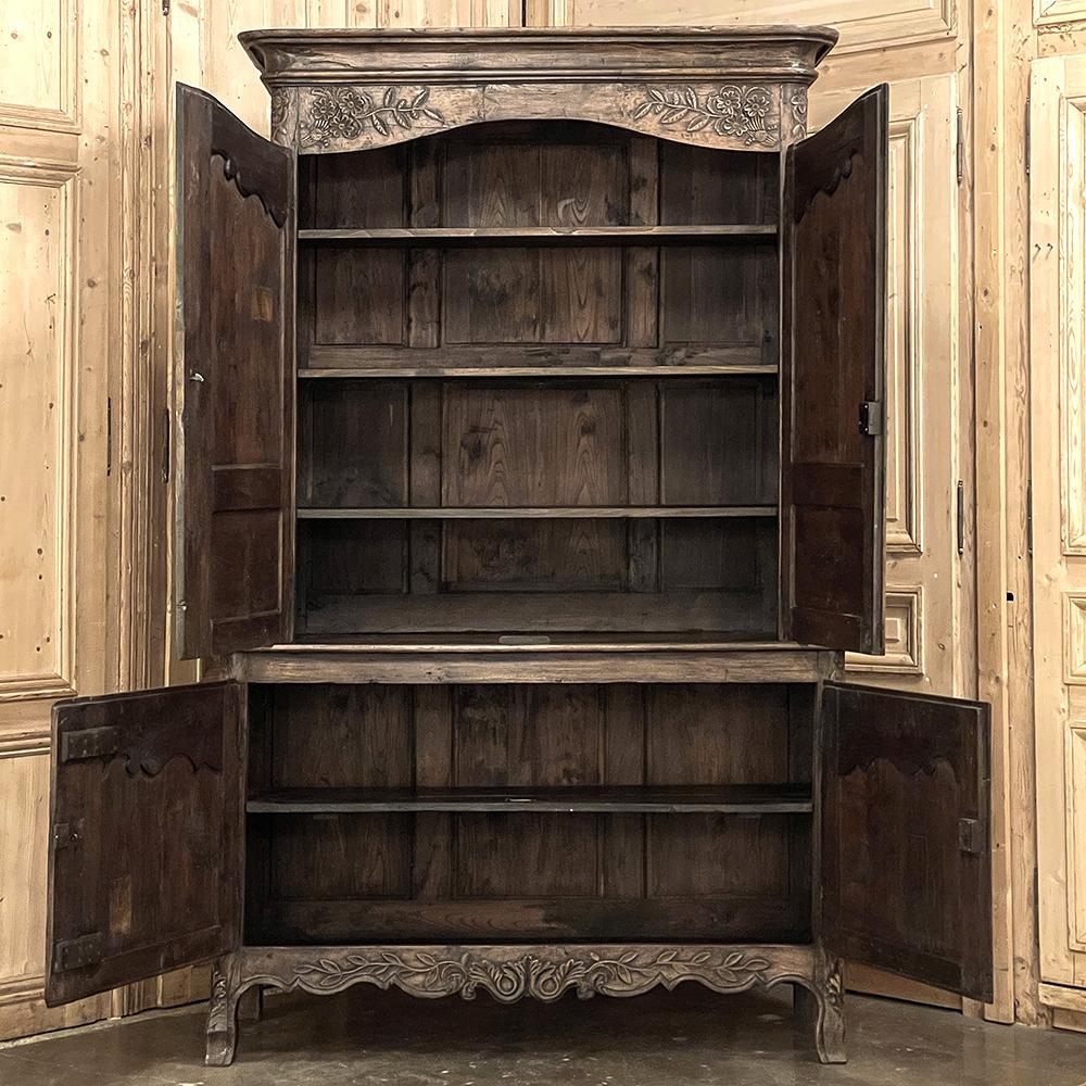 Chestnut 18th Century Country French Buffet a Deux Corps ~ Two Tiered Cabinet For Sale