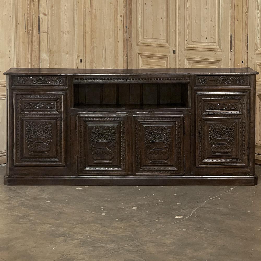 Hand-Carved 18th Century Country French Buffet For Sale