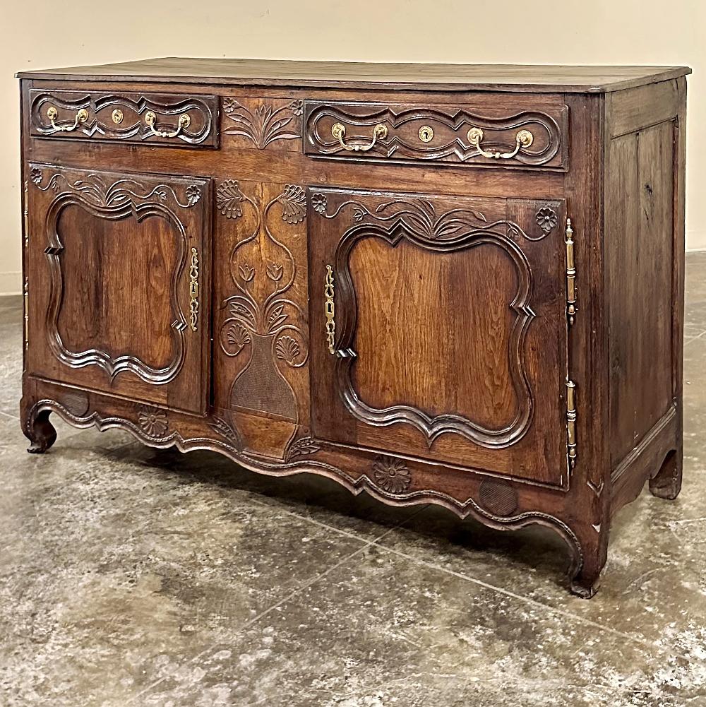 Brass 18th Century Country French Buffet from Lower Brittany For Sale
