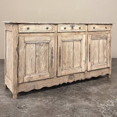 18th Century Country French Buffet in Stripped Elmwood