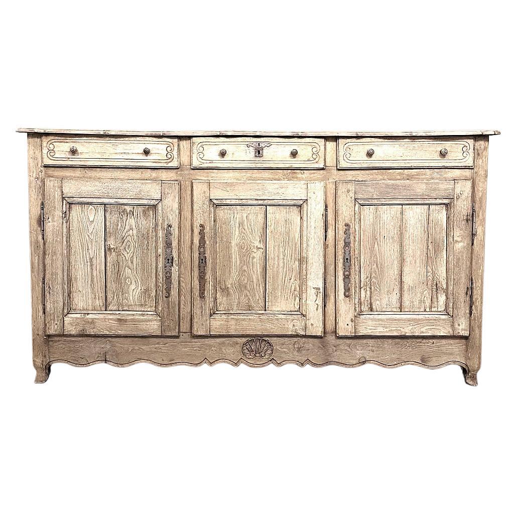 18th Century Country French Buffet in Stripped Elmwood
