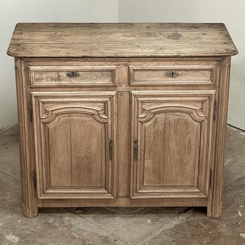 Steel 18th Century Country French Buffet in Stripped Oak For Sale