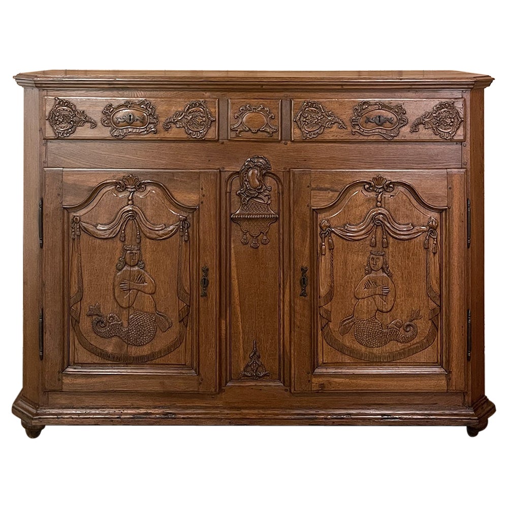 Buffet francese di campagna del XVIII secolo con sirene in vendita