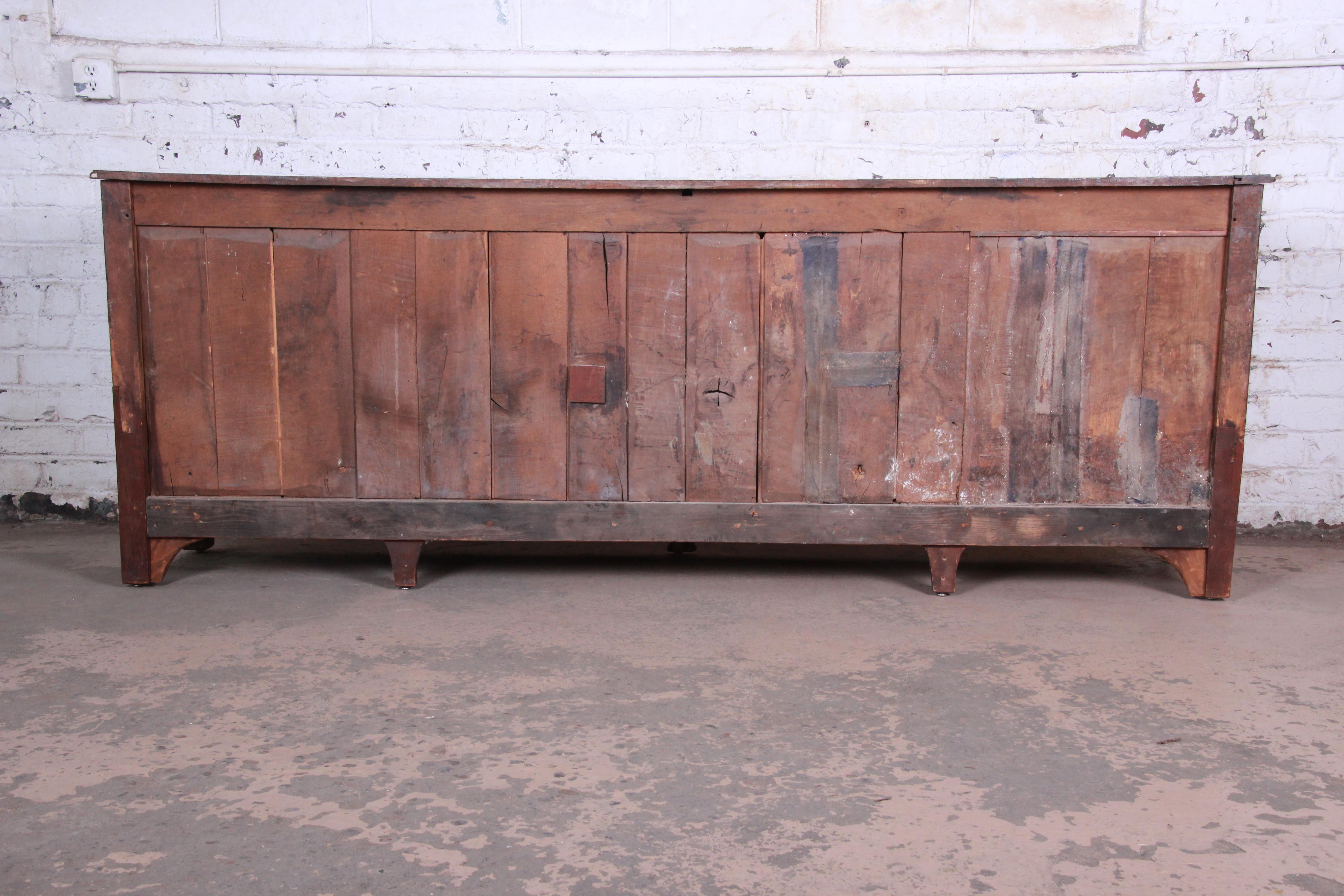 18th Century Country French Carved Walnut Long Sideboard 7