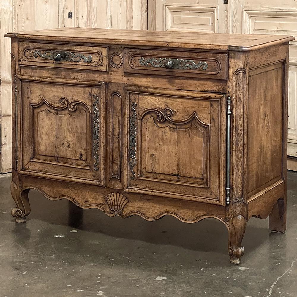 Hand-Carved 18th Century Country French Cherry Wood Buffet For Sale