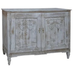 18th Century Country French Distressed Painted Finish Buffet