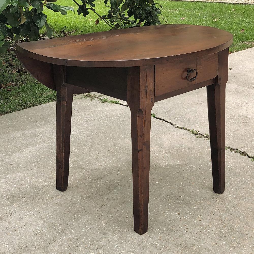Walnut 18th Century Country French Drop Leaf Game Table ~ Console For Sale