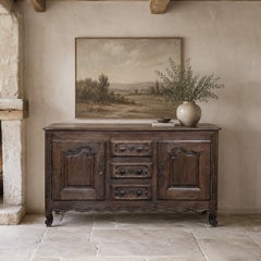 18th Century Country French Hand-Carved Buffet ~ Credenza with Original Hardware
