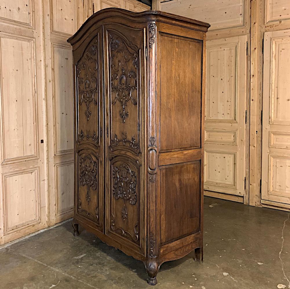 Hand-Carved 18th Century Country French Louis XV Armoire