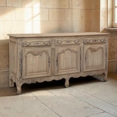 18th Century Country French Louis XV Buffet in Stripped Oak