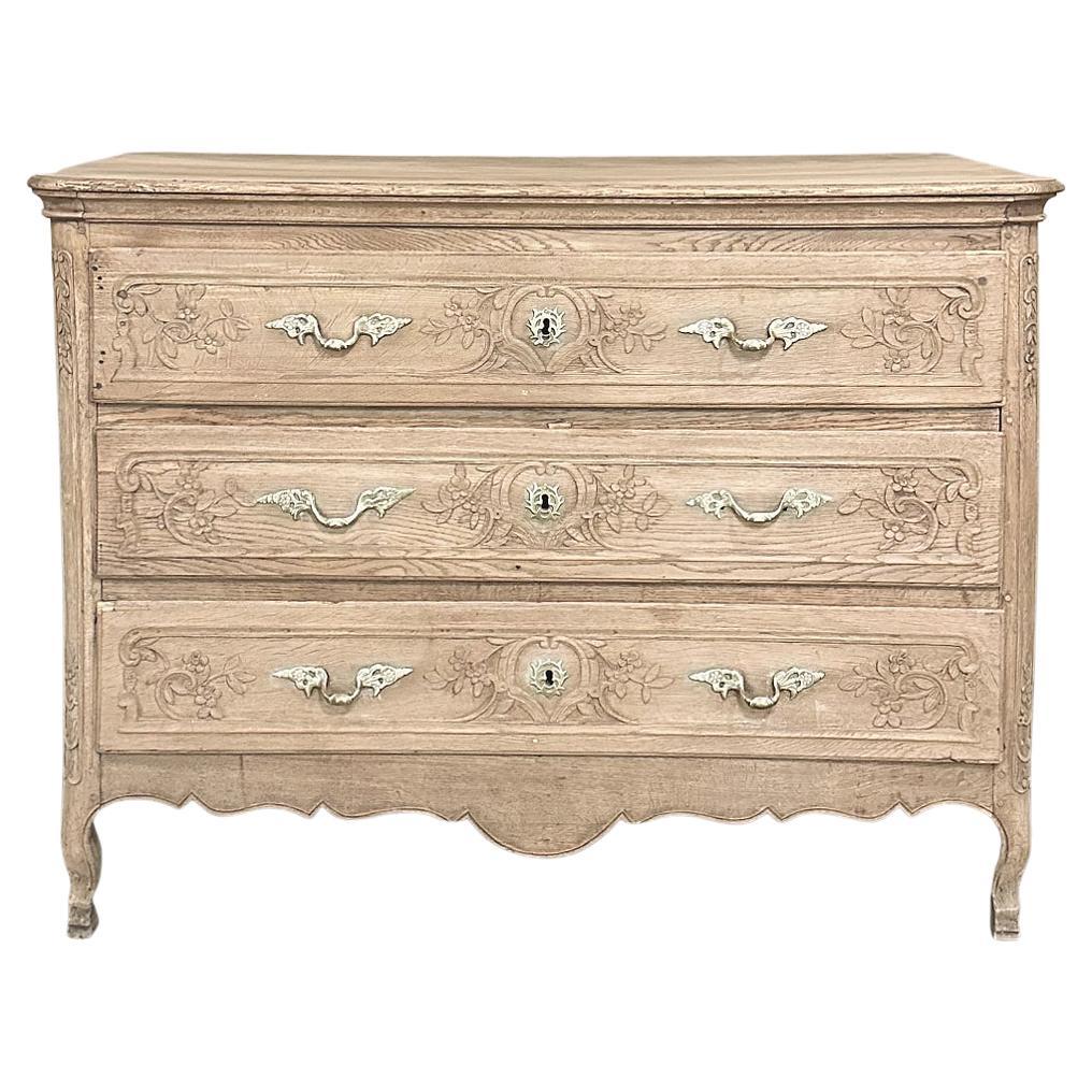 18th Century Country French Louis XV Commode in Stripped Oak