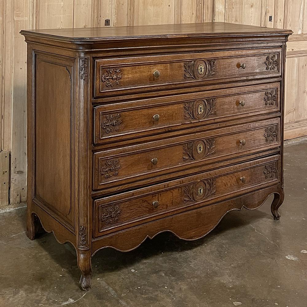 18th century Country French Louis XVI Commode ~ Chest of Drawers was designed to store all the foldable clothes for the master or mistress of the home! Hand-crafted from old-growth oak, it features a neoclassical style popular during the period in