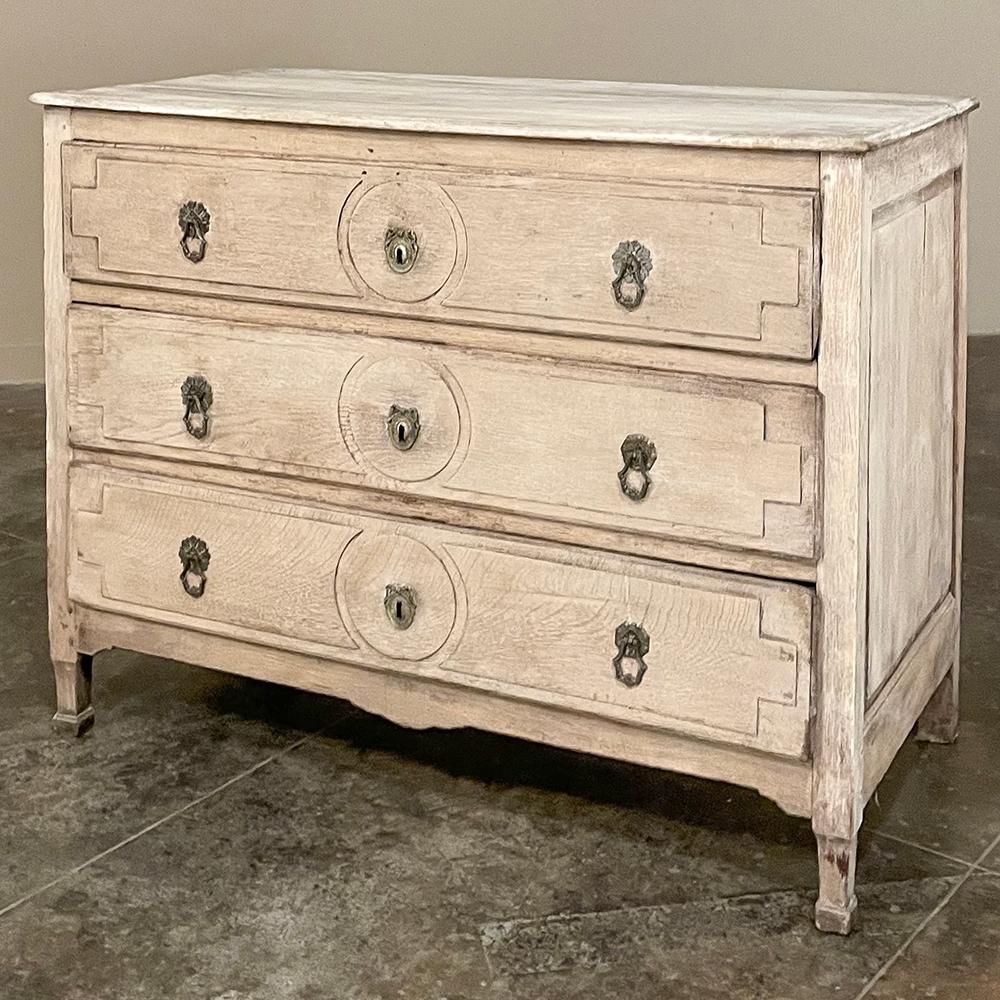 Hand-Crafted 18th Century Country French Louis XVI Commode in Stripped Oak