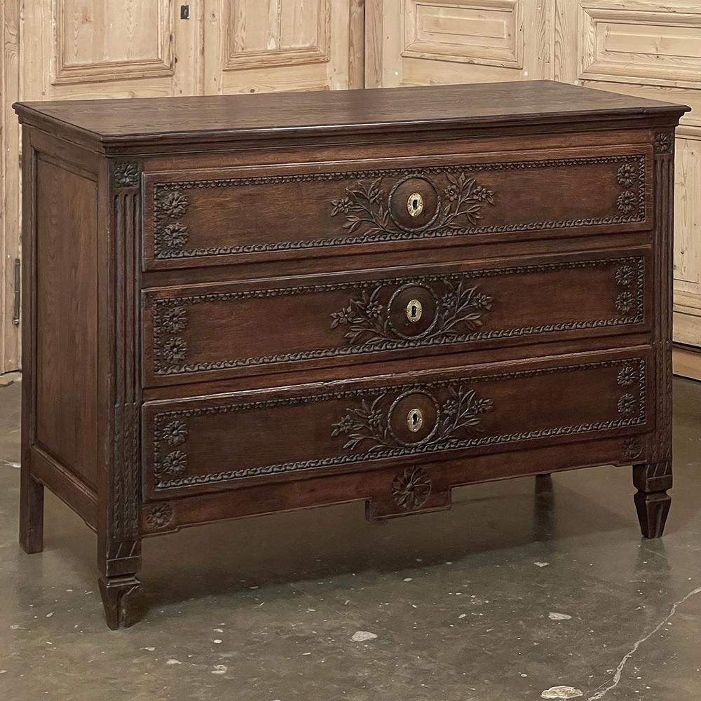 Hand-Crafted 18th Century Country French Louis XVI Neoclassical Commode ~ Chest of Drawers For Sale