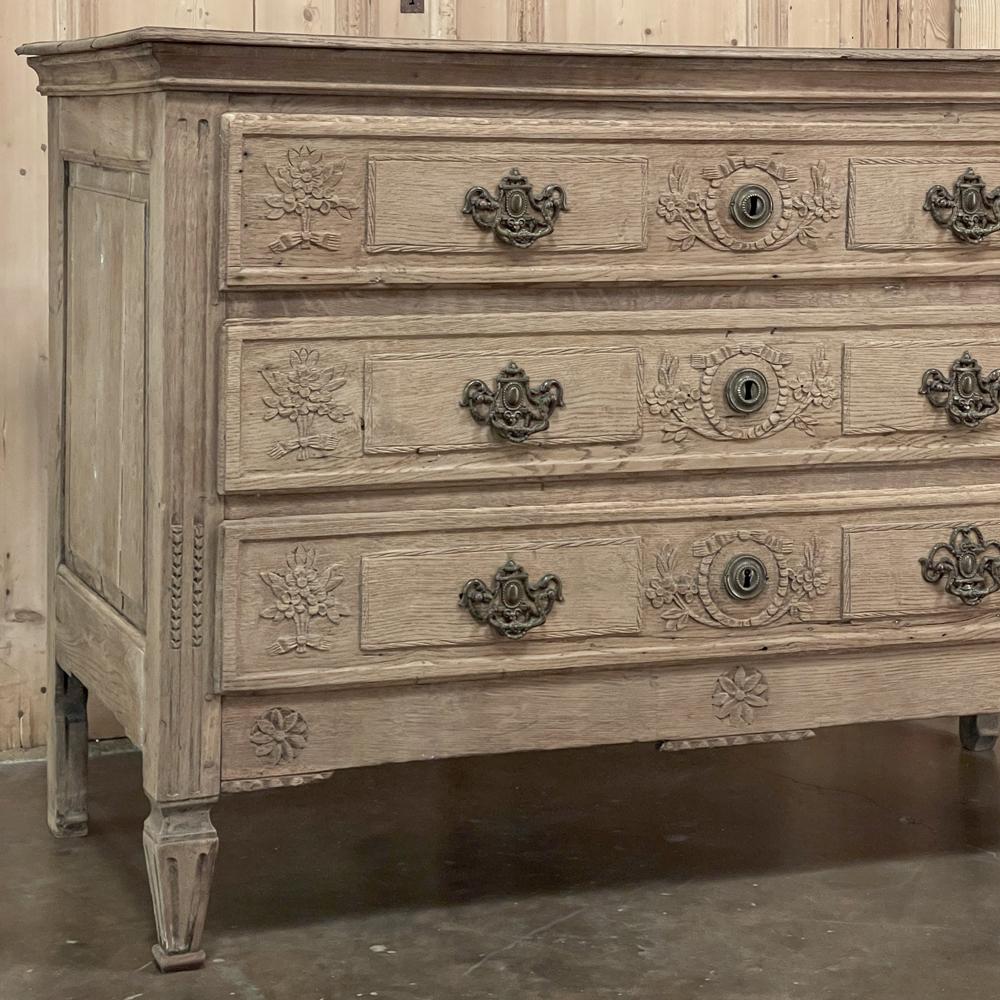 18th Century Country French Louis XVI Neoclassical Commode in Stripped Oak For Sale 5