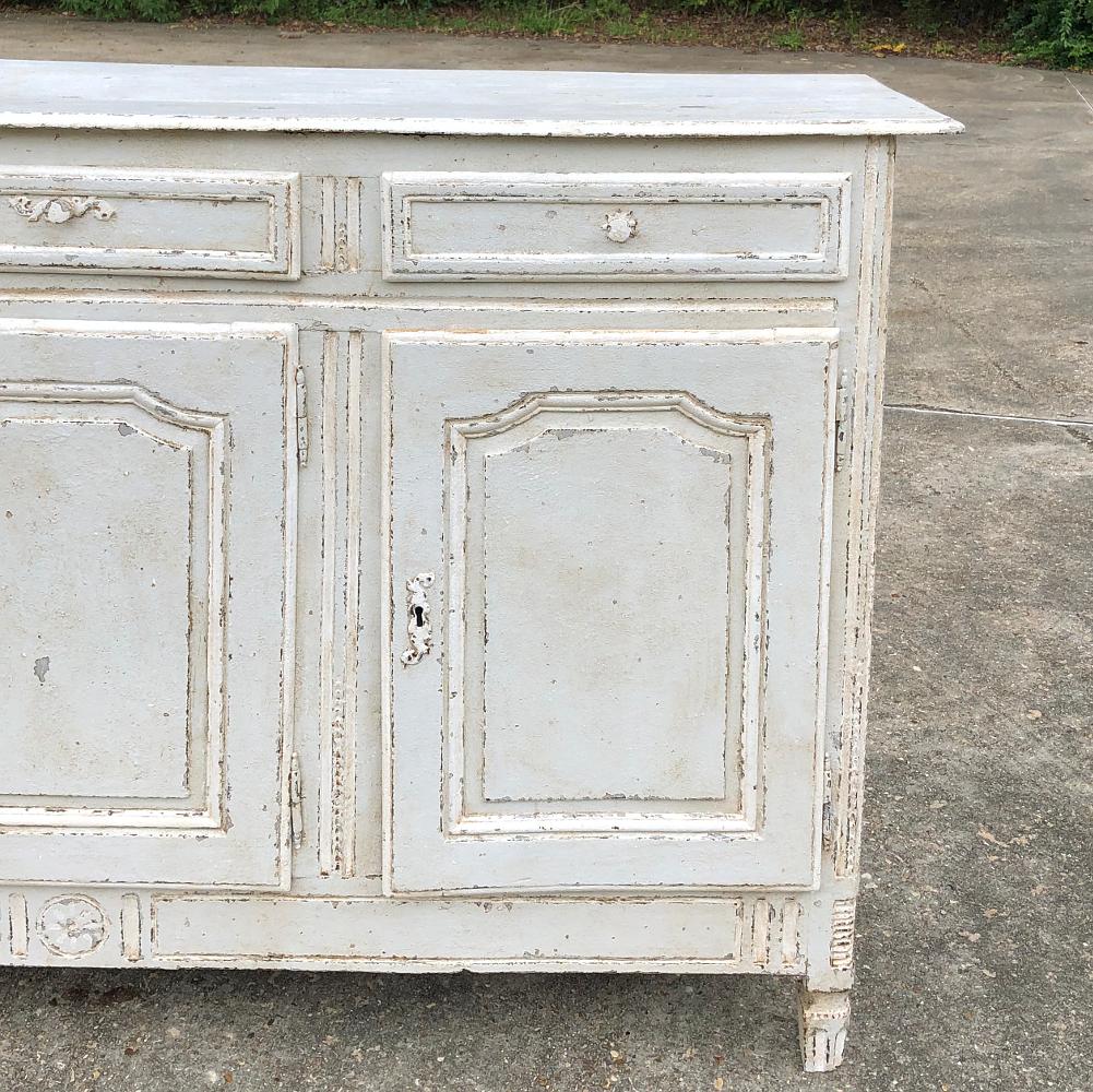 18th Century Country French Louis XVI Painted Buffet For Sale 1