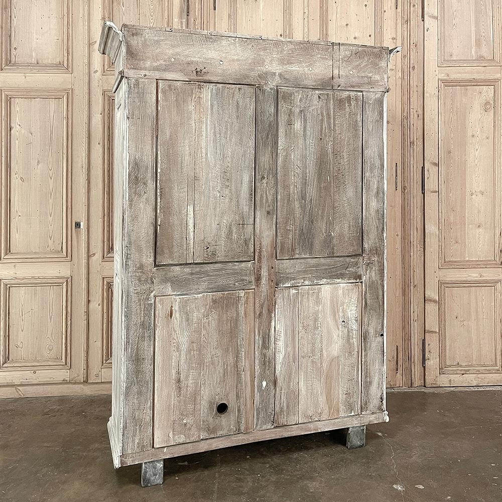 18th Century Country French Louis XVI Period Whitewashed Armoire For Sale 14