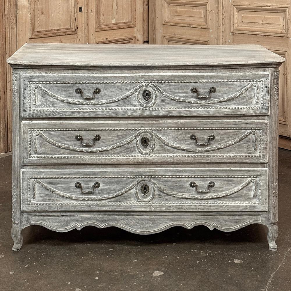Francese 18th Century Country French Louis XVI Period Whitewashed Commode in vendita