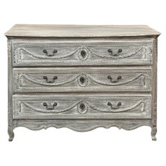 18th Century Country French Louis XVI Period Whitewashed Commode