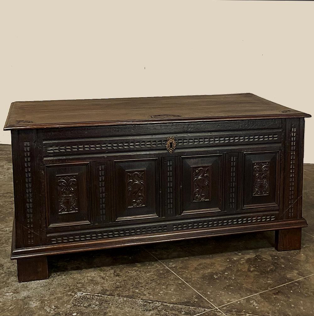 Louis XVI 18th Century Country French Neoclassical Trunk ~ Blanket Chest For Sale