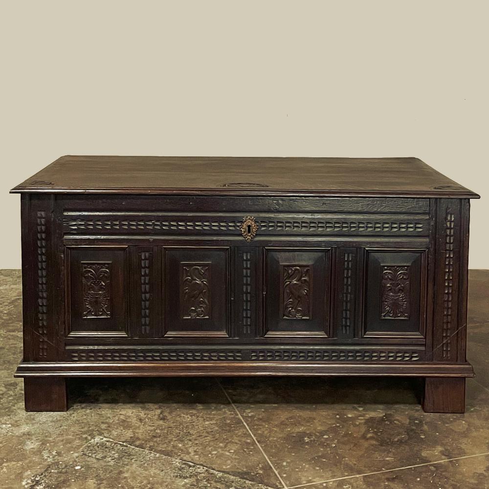 18th Century Country French Neoclassical Trunk ~ Blanket Chest In Good Condition For Sale In Dallas, TX