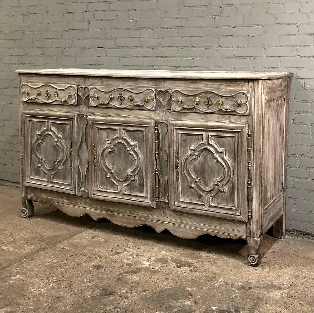 18th Century Country French Normandy Stripped Oak Buffet - Enfilade In Excellent Condition In Dallas, TX
