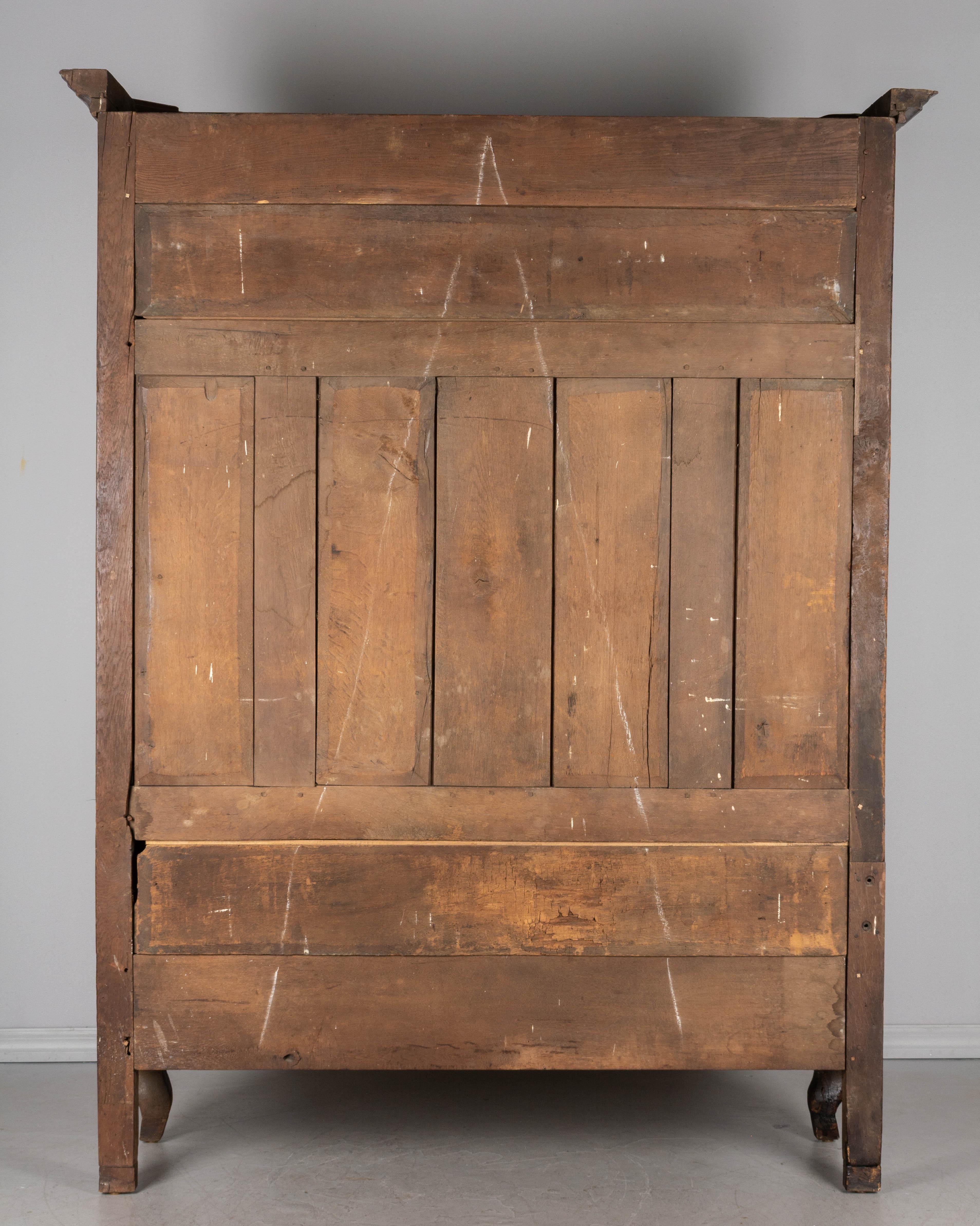 18th Century Country French Oak Armoire or Bookcase For Sale 10