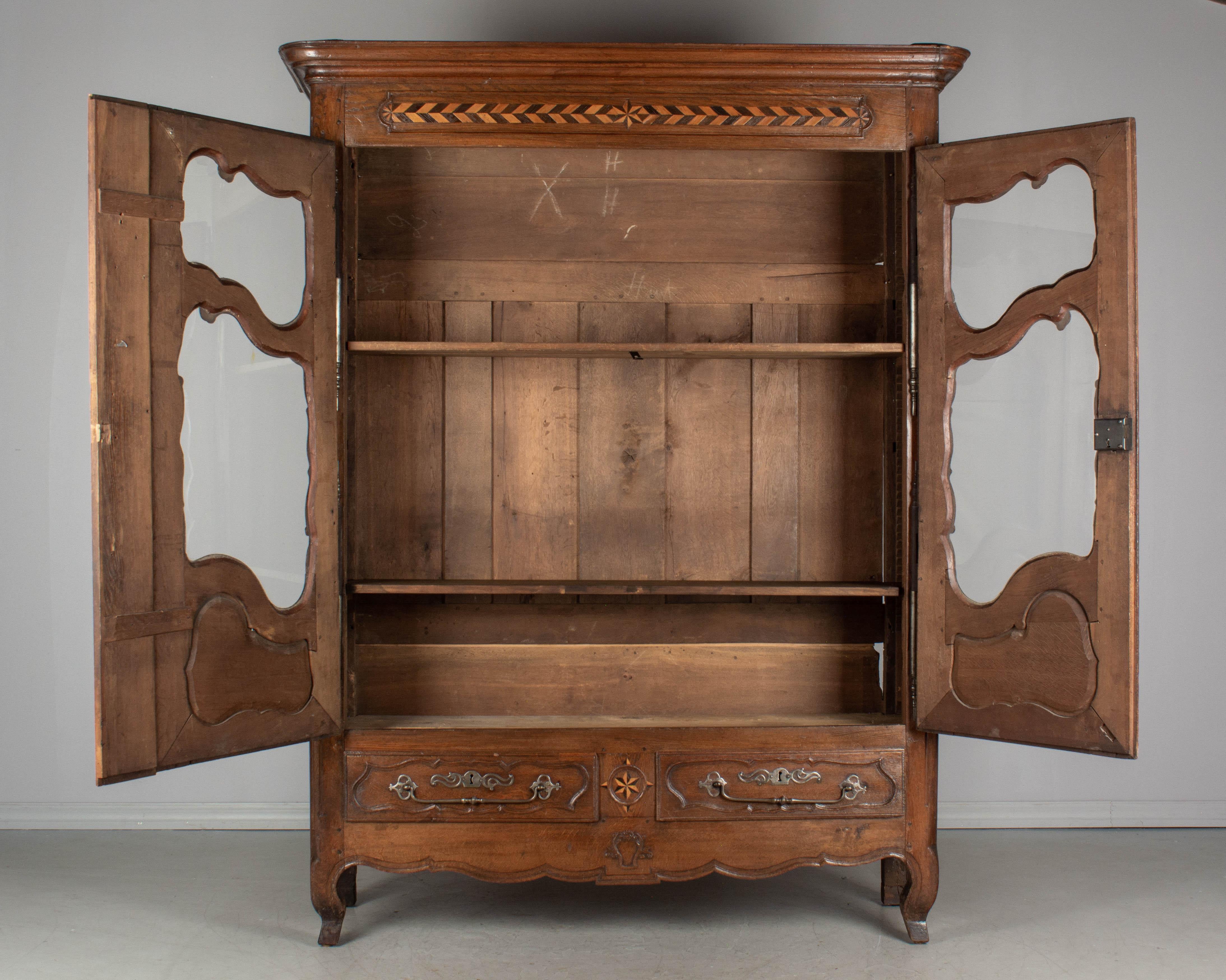 18th Century Country French Oak Armoire or Bookcase In Good Condition For Sale In Winter Park, FL