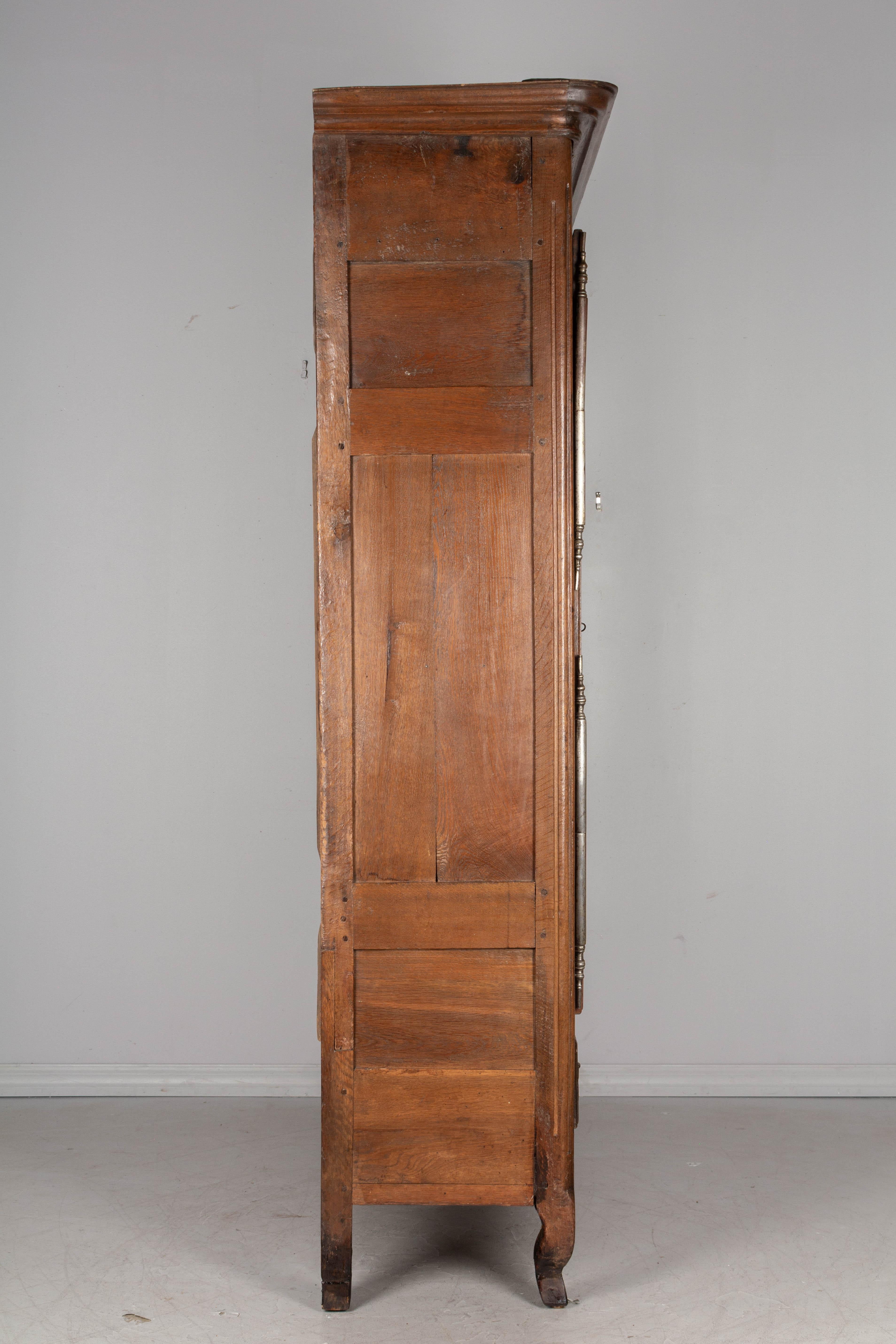 18th Century and Earlier 18th Century Country French Oak Armoire or Bookcase For Sale