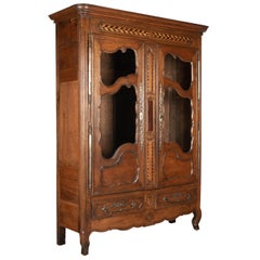 18th Century Country French Oak Armoire or Bookcase