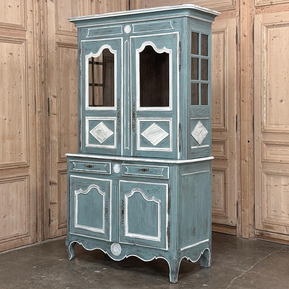 Provincial français 18th Century Country French Painted Bookcase ~ China Buffet en vente