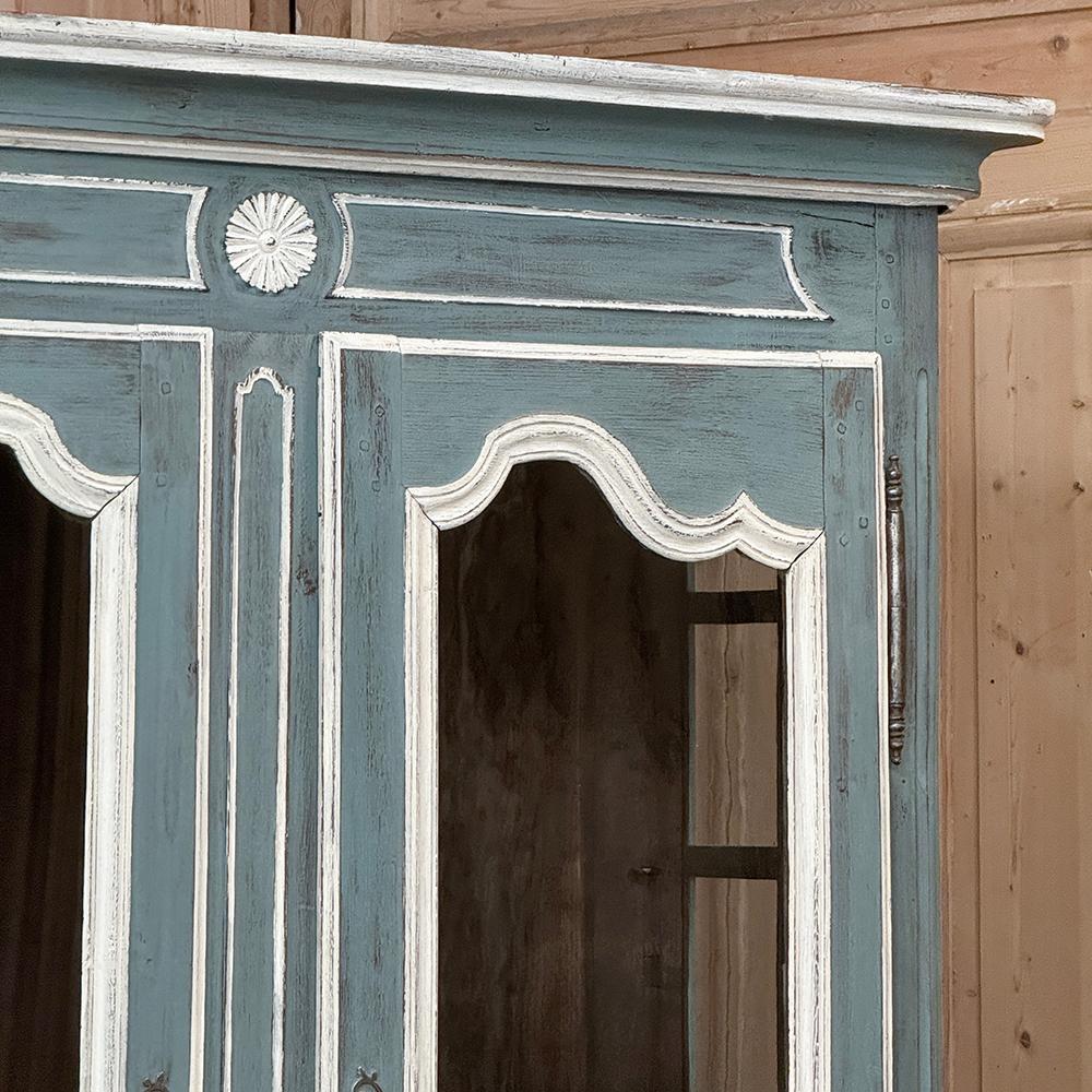 XVIIIe siècle 18th Century Country French Painted Bookcase ~ China Buffet en vente