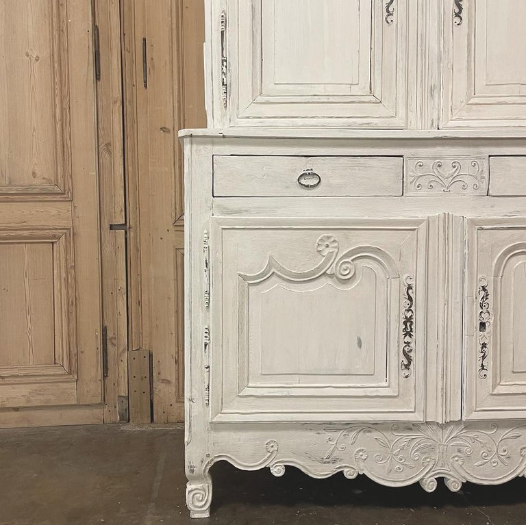 18th Century Country French Painted Buffet a Deux Corps For Sale 5