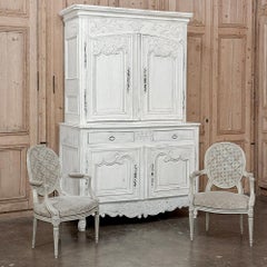 18th Century Country French Painted Buffet a Deux Corps