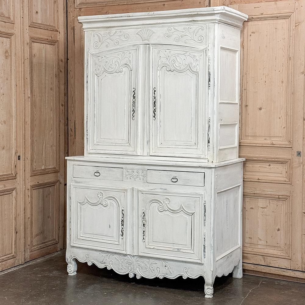Louis XVI Buffet à deux corps peint à la française du 18ème siècle en vente